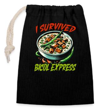 Cuisine philippine Pinoy Food Philippines Bicol - Sac cadeau en coton avec cordon (14 x 20 cm) - noir - Devant