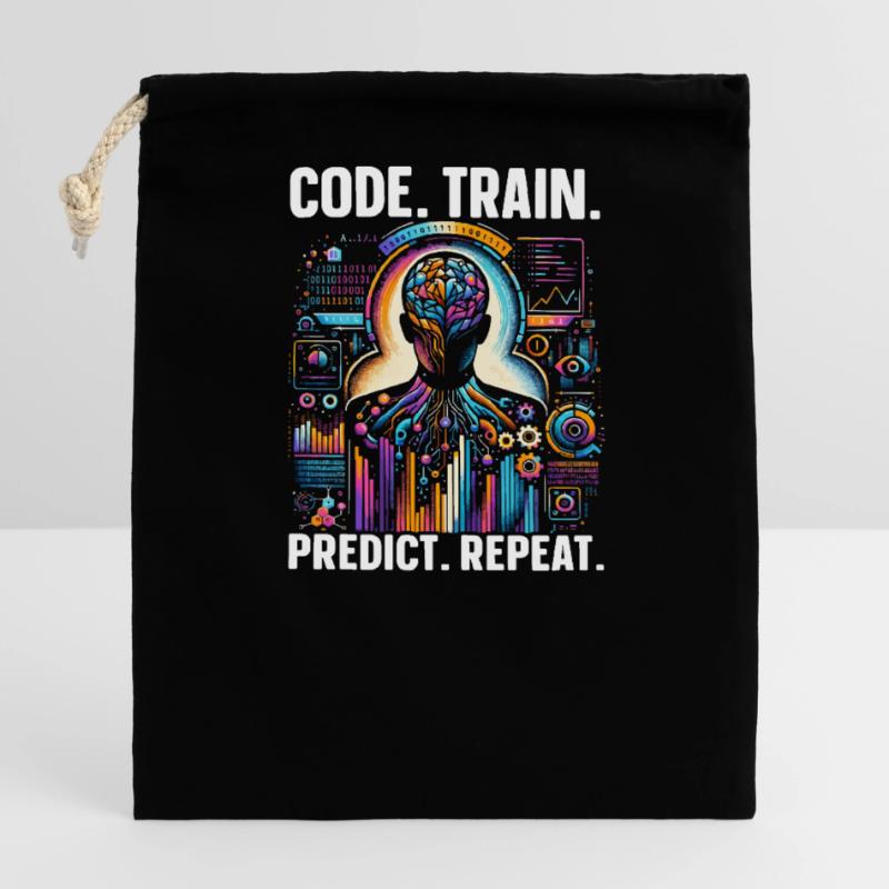 Artificial Intelligence, AI, Machine Learning Closable cotton gift bag (14x20cm)