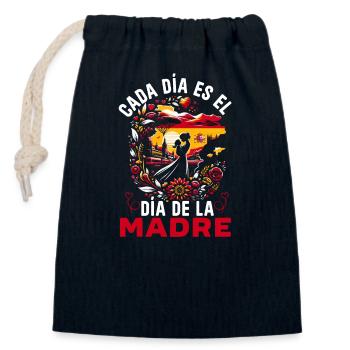 Fête des mères avec des racines espagnoles, maman, meilleur - Sac cadeau en coton avec cordon (14 x 20 cm) - bleu marine - Devant
