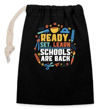 Back To School Clothing Education Teachers Students - Closable cotton gift bag (14x20cm) - black - Front