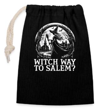 Salem Sorcière Amant Effrayant - Sac cadeau en coton avec cordon (14 x 20 cm) - noir - Devant