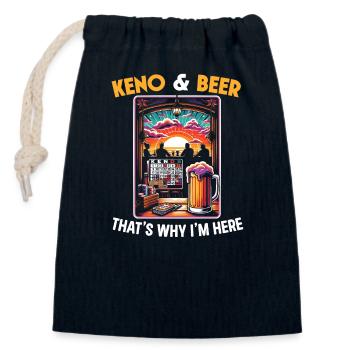 Keno Gambling Casino Game Lover Joueurs de loterie - Sac cadeau en coton avec cordon (14 x 20 cm) - bleu marine - Devant