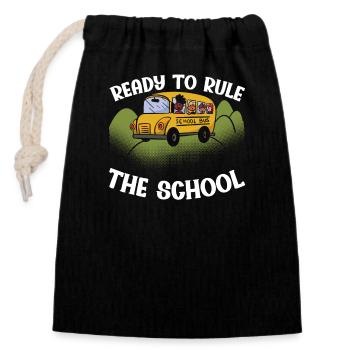 Back To School Clothing Education Teachers Students - Closable cotton gift bag (14x20cm) - black - Front