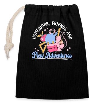 Back To School Clothing Education Teachers Students - Closable cotton gift bag (14x20cm) - black - Front