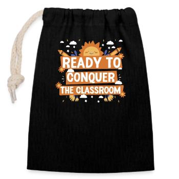 Back To School Clothing Education Teachers Students - Closable cotton gift bag (14x20cm) - black - Front