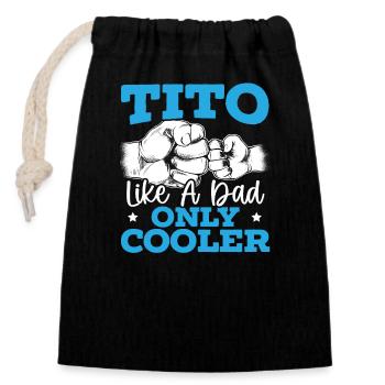 Funny Filipino uncle of Tito, Best - Closable cotton gift bag (14x20cm) - black - Front