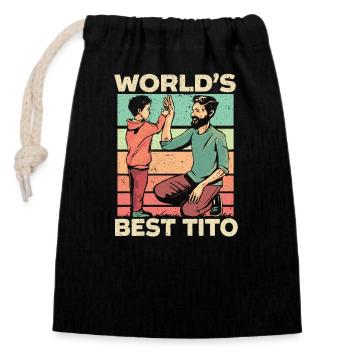 Funny Filipino uncle of Tito, Best - Closable cotton gift bag (14x20cm) - black - Front