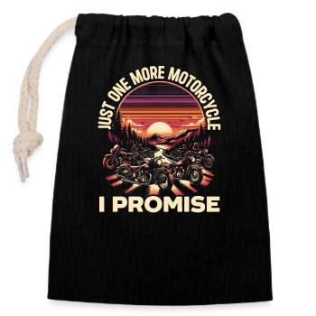 Funny motorcycle lover riding motorcycle. - Closable cotton gift bag (14x20cm) - black - Front
