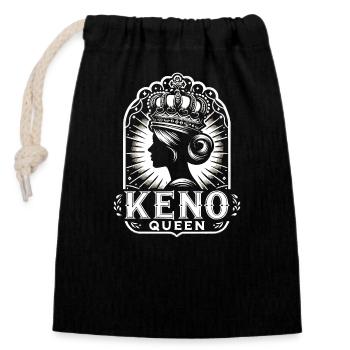 Keno Gambling Casino Game Lover Lottery Players - Closable cotton gift bag (14x20cm) - black - Front