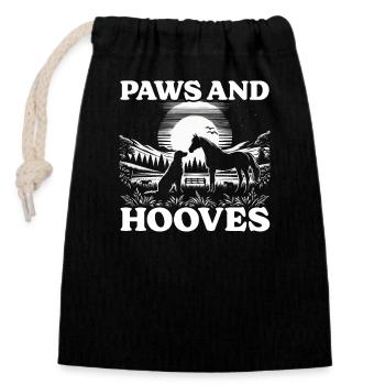 Horses & Dogs Animal Horse Lovers - Closable cotton gift bag (14x20cm) - black - Front