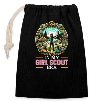 Scout Leader Scout Group Camping Hiking - Closable cotton gift bag (14x20cm) - black - Front