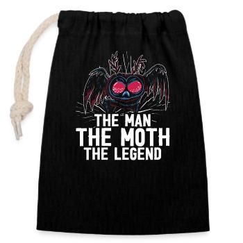 Mothman Lover Mythical Creature Cryptozoology - Closable cotton gift bag (14x20cm) - black - Front