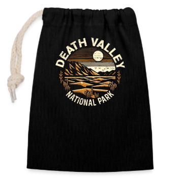 Parc national de la Vallée de la Mort Outdoor Tours États-Unis - Sac cadeau en coton avec cordon (14 x 20 cm) - noir - Devant