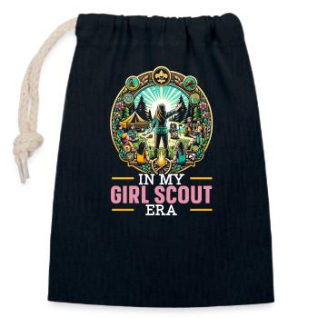 Scout leader scout group camping hiking - Closable cotton gift bag (14x20cm) - navy - Front