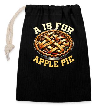 Apple pie food lovers - Closable cotton gift bag (14x20cm) - black - Front