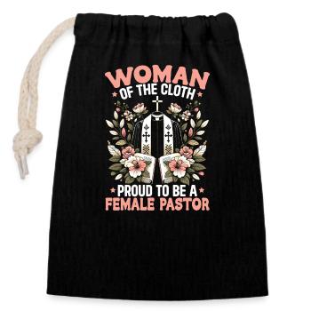 Pastor Jesus Christ - Closable cotton gift bag (14x20cm) - black - Front