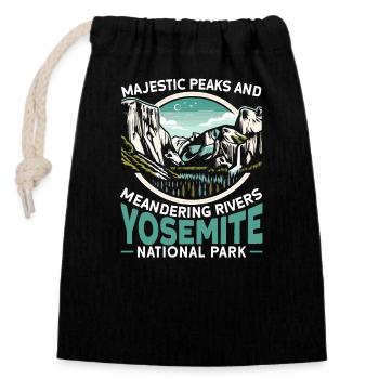 Yosemite National Park Outdoor Tours USA America - Closable cotton gift bag (14x20cm) - black - Front