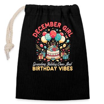 Alles Gute Zum Geburtstag, Feiernde Bday-party, - Verschließbarer Geschenkbeutel aus Baumwolle (14x20cm) - Schwarz - Vorne
