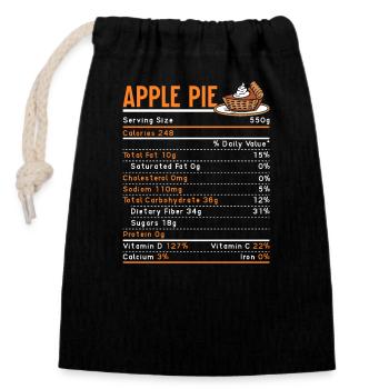 Apple pie food lovers, - Closable cotton gift bag (14x20cm) - black - Front