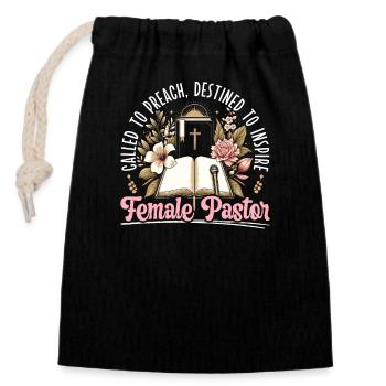 Pastor Jesus Christ - Closable cotton gift bag (14x20cm) - black - Front