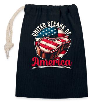 Steak Lover Foodie Grilling - Closable cotton gift bag (14x20cm) - navy - Front