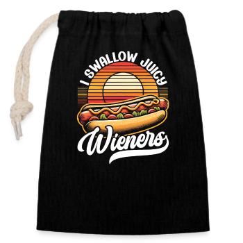 Hotdog-liebhaber-fast-food-feinschmecker-würstchen - Verschließbarer Geschenkbeutel aus Baumwolle (14x20cm) - Schwarz - Vorne