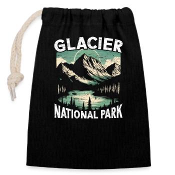 Parc national des Glaciers Outdoor Tours États-Unis Amérique - Sac cadeau en coton avec cordon (14 x 20 cm) - noir - Devant