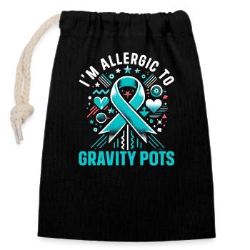 Postural tachycardia syndrome Dysautonomia - Closable cotton gift bag (14x20cm) - black - Front