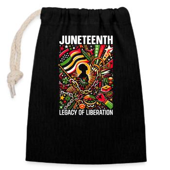Juneteenth 1865 Liberté Afro-Américain Noir - Sac cadeau en coton avec cordon (14 x 20 cm) - noir - Devant