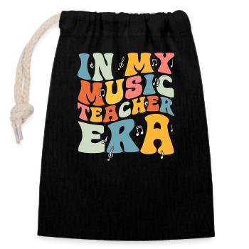 Professeur de musique École de musique Musicien musical - Sac cadeau en coton avec cordon (14 x 20 cm) - noir - Devant