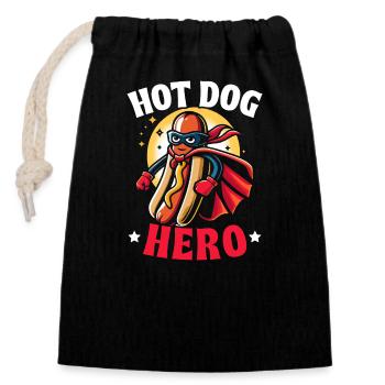 Hotdog-liebhaber-fast-food-feinschmecker-würstchen - Verschließbarer Geschenkbeutel aus Baumwolle (14x20cm) - Schwarz - Vorne