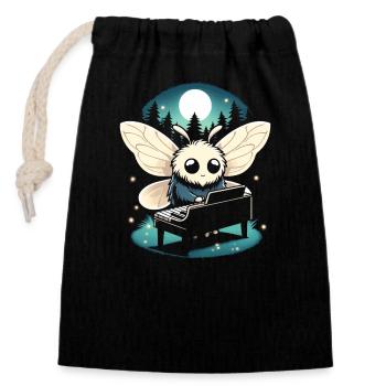 Mothman Point Pleasant Piano Player Cryptid - Verschließbarer Geschenkbeutel aus Baumwolle (14x20cm) - Schwarz - Vorne