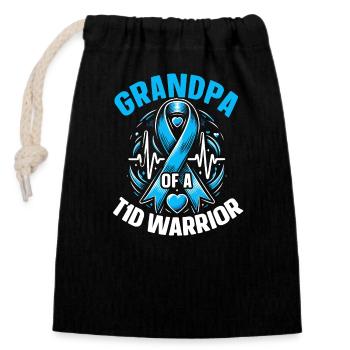 Diabetes awareness T1d diabetic type 1 diabetes - Closable cotton gift bag (14x20cm) - black - Front