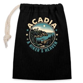 Parc national d’Acadia Outdoor Tours États-Unis Amérique - Sac cadeau en coton avec cordon (14 x 20 cm) - noir - Devant