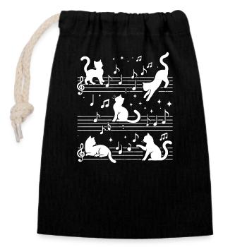 Music Teacher Music School Musician Musical - Closable cotton gift bag (14x20cm) - black - Front