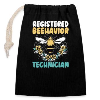 RBT Therapist, Registered Behavioral Engineer - Closable cotton gift bag (14x20cm) - black - Front