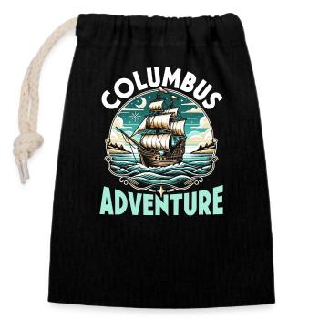 Columbus Day Amerika 1492 Usa Entdeckung - Verschließbarer Geschenkbeutel aus Baumwolle (14x20cm) - Schwarz - Vorne
