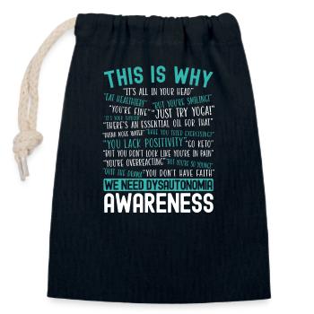 Dysautonomia Consciousness Chronic Illness - Closable cotton gift bag (14x20cm) - navy - Front