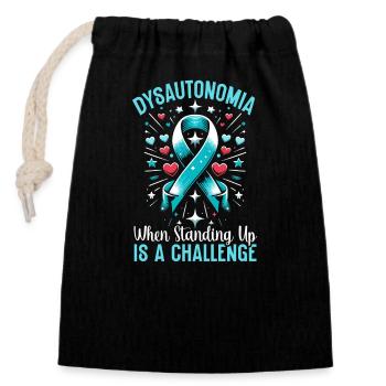 Dysautonomia Awareness Chronic Illness - Verschließbarer Geschenkbeutel aus Baumwolle (14x20cm) - Schwarz - Vorne