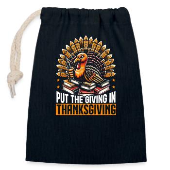 Thanksgiving-truthahn - Verschließbarer Geschenkbeutel aus Baumwolle (14x20cm) - Navy - Vorne