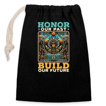 Indian Cherokee Apache Tribe Indians - Closable cotton gift bag (14x20cm) - black - Front