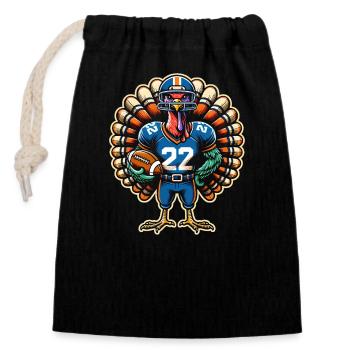 Thanksgiving-fußballliebhaber Thankful Sports - Verschließbarer Geschenkbeutel aus Baumwolle (14x20cm) - Schwarz - Vorne