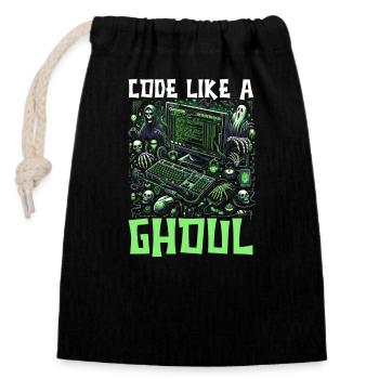 Funny Halloween Costume Computer Gamer - Closable cotton gift bag (14x20cm) - black - Front