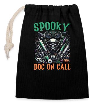 Costume d'Halloween drôle pour docteur docteur - Sac cadeau en coton avec cordon (14 x 20 cm) - noir - Devant