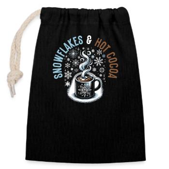 I Love The Ice Snowflake Of The Winter Season - Closable cotton gift bag (14x20cm) - black - Front