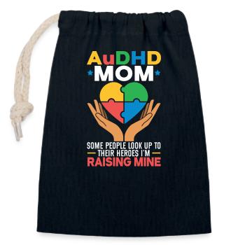 Audhd Disability Autism Adhs - Closable cotton gift bag (14x20cm) - navy - Front