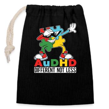 Audhd-disability Autism Adhs - Closable cotton gift bag (14x20cm) - black - Front