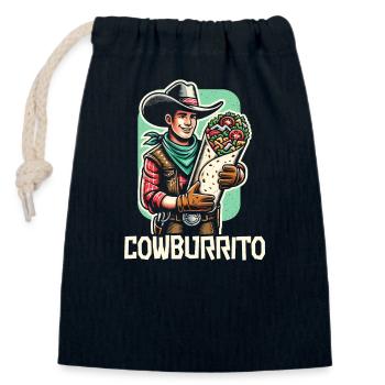Cowboy Lover Western Rodeo Rider Bull Riding - Closable cotton gift bag (14x20cm) - navy - Front