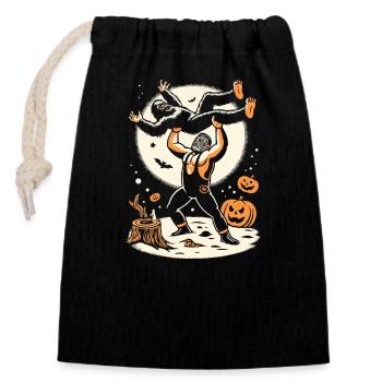 Entraîneur de lutte d’Halloween Lutteur - Sac cadeau en coton avec cordon (14 x 20 cm) - noir - Devant