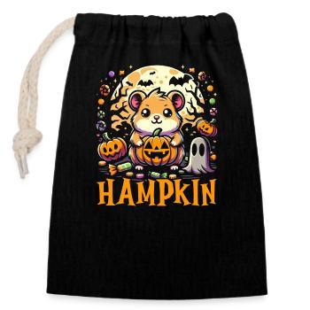Déguisement d’Halloween amusant pour les amoureux des hamsters - Sac cadeau en coton avec cordon (14 x 20 cm) - noir - Devant